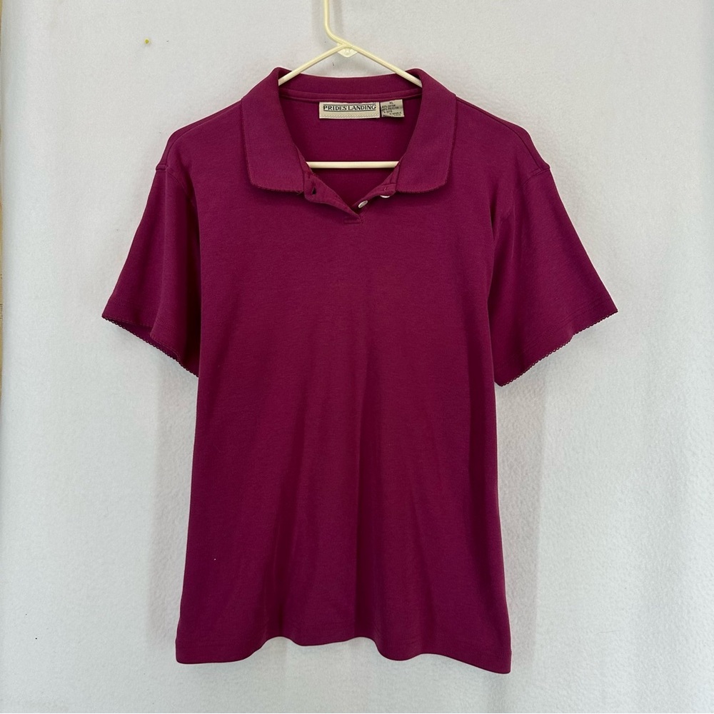 Prides Landing Short Sleeve Collared Shirt Woman’s XL Pink